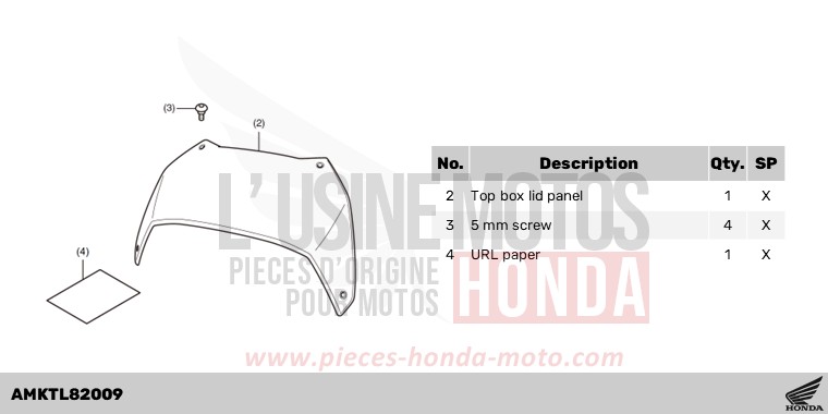 KIT,PANEL TOP BOX(PAINT) *NHA86M* de Forza 750 CANDY CHROMOSPHERE RED (R381) 2024